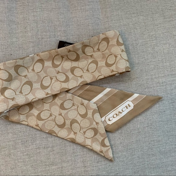 Coach silk logo scarf